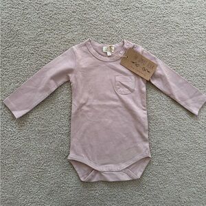 NWT The Simple Folk Baby Bodysuit Long Sleeve Pocket Mauve Pink 12-18 Months